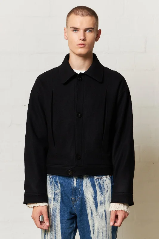 Men's Coats with ButtonsShort Jacket Black