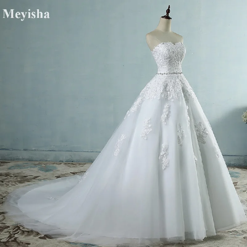 Roycebridal Lace flower Sweetheart White Ivory Fashion Sexy 2021 Wedding Dresses For Brides Plus Size Maxi Size 2-26W Roycebridal Lace flower Sweetheart White Ivory Fashion Sexy 2021 Wedding Dresses For Brides Plus Size Maxi Size 2-26W