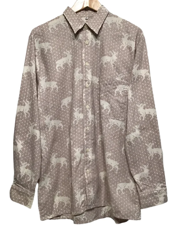 Breathable Men's Linen ShirtsDeer Pattern 70’s Shirt (Size M)
