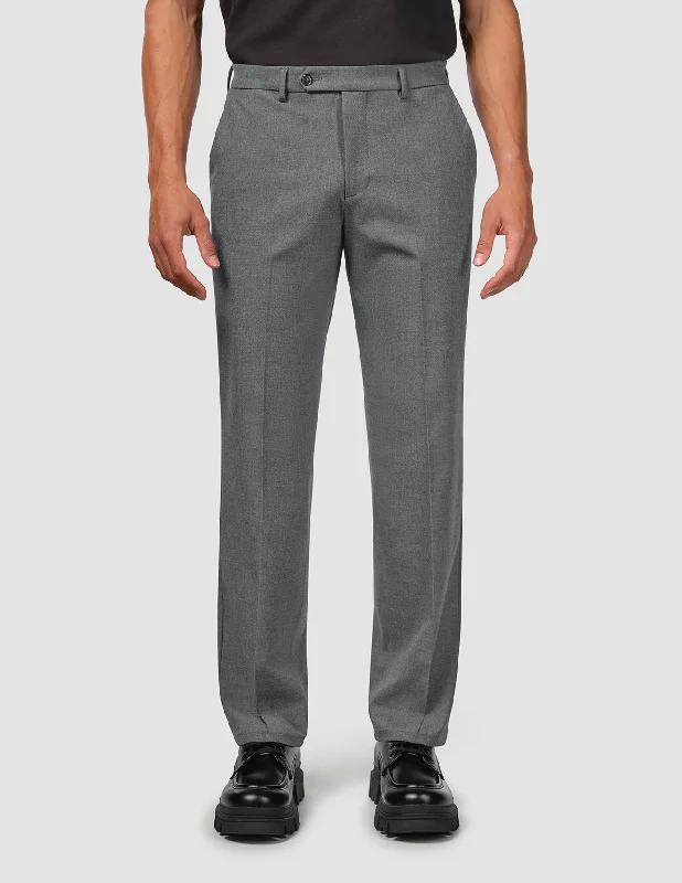 Men's Pants with Back PocketsEssential Suit Pants Relaxed Fit Dark Grey Melange