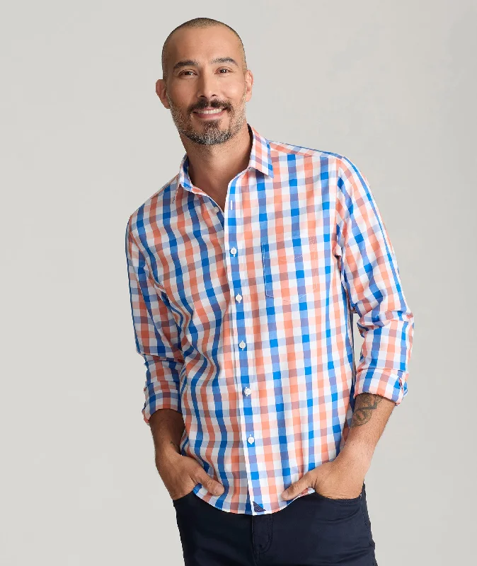 Men's Striped Long-Sleeve Shirts for a Maritime FeelWrinkle-Free Hudson Shirt