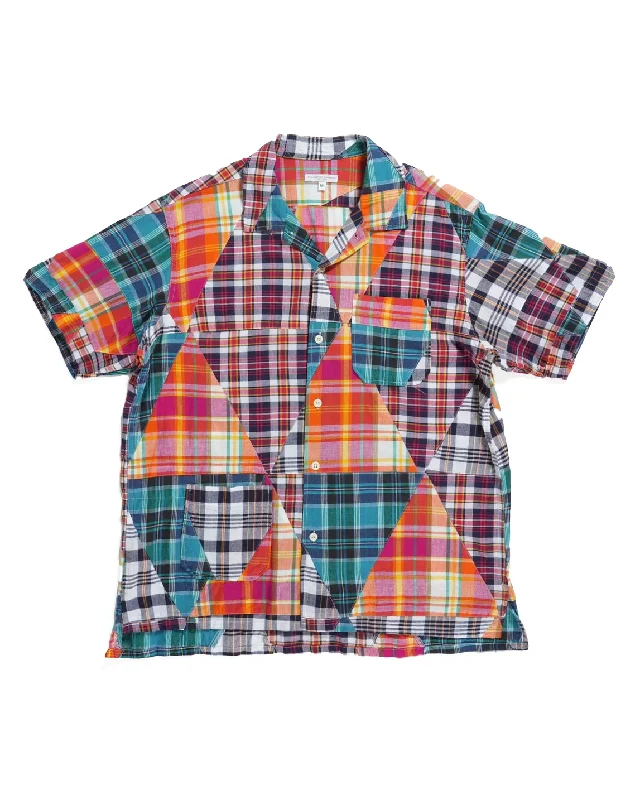 Men's Pattern-Clashing Shirts for Bold FashionEngineered Garments Multi Patchwork Plaid Camp Shirt Men's Pattern-Clashing Shirts for Bold FashionEngineered Garments Multi Patchwork Plaid Camp Shirt