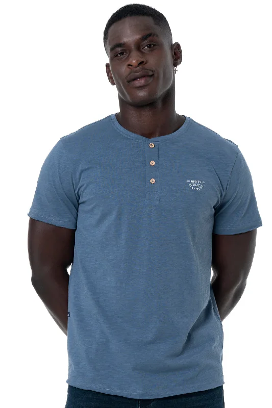Men's Shirts with Mandarin CollarsHenley T-Shirt _ 146764 _ Ink