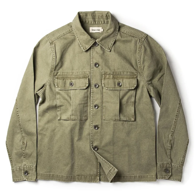 Men's Coats for TravelThe HBT Jacket in Washed Olive