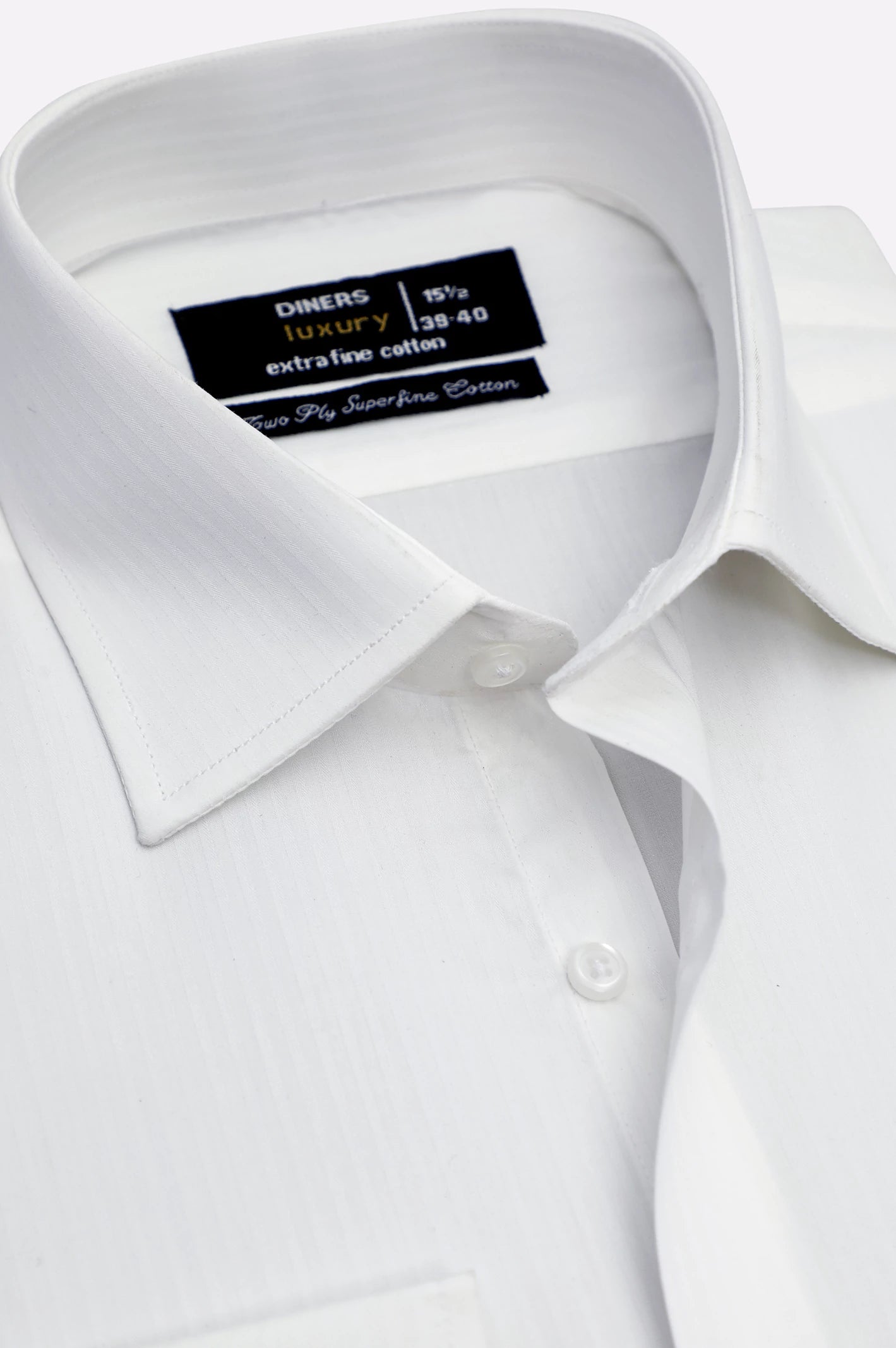 Off White Stripe Textured Formal Shirt