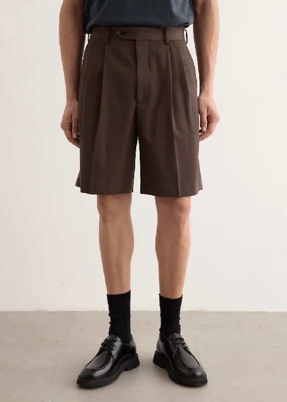 Men's Pants with Pleated FrontsLight Wool Max Gabardine Shorts