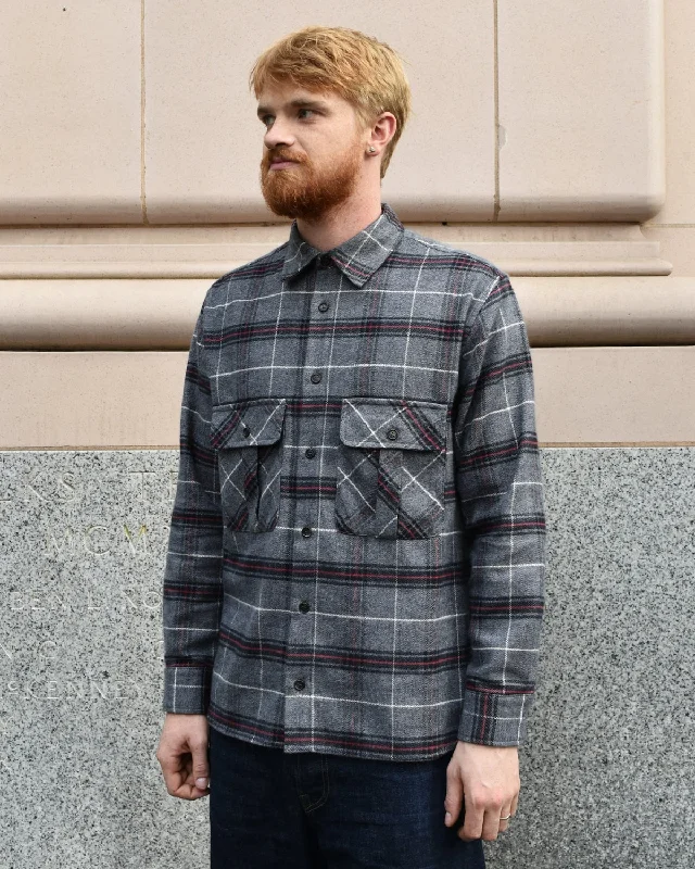 Men's Henley T-Shirts for a Casual TwistMiles Leon Grey Cotton Plaid Field Shirt