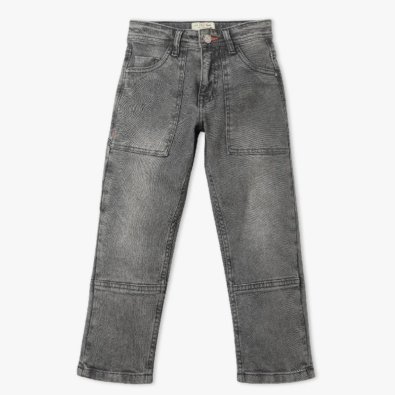 Comfort-Fit Men's JeansBoys Straight Fit Cut and Sew Full Length Cargo Jeans