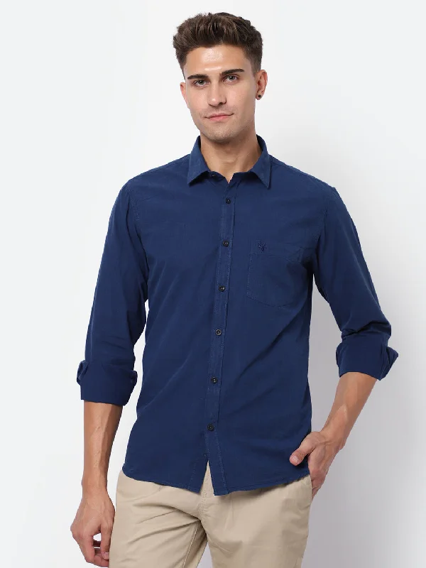 Men's Solid-Color Button-Down Shirts for VersatilityMen's Navy Blue Casual Fil a Fil Plain Full Sleeve Shirt Men's Solid-Color Button-Down Shirts for VersatilityMen's Navy Blue Casual Fil a Fil Plain Full Sleeve Shirt