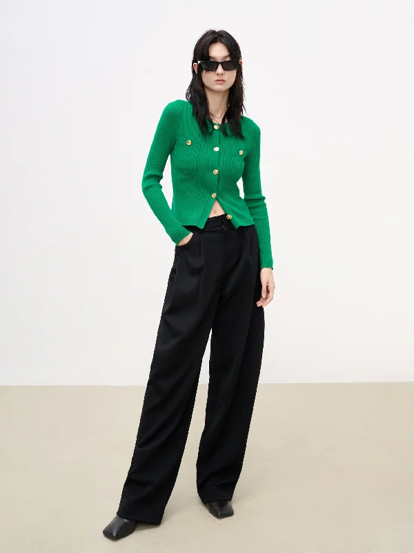 Casual Men's JeansWool Blend Wide Leg Suit Pants
