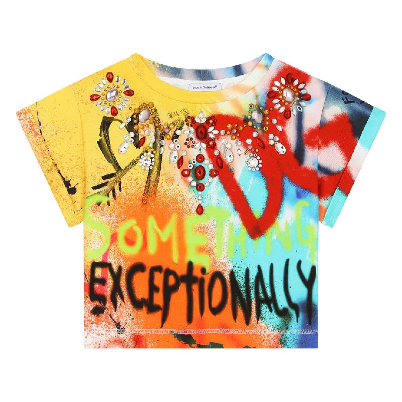 Men's Shirts with Scoop NecksMulticolor Sprayed T-Shirt
