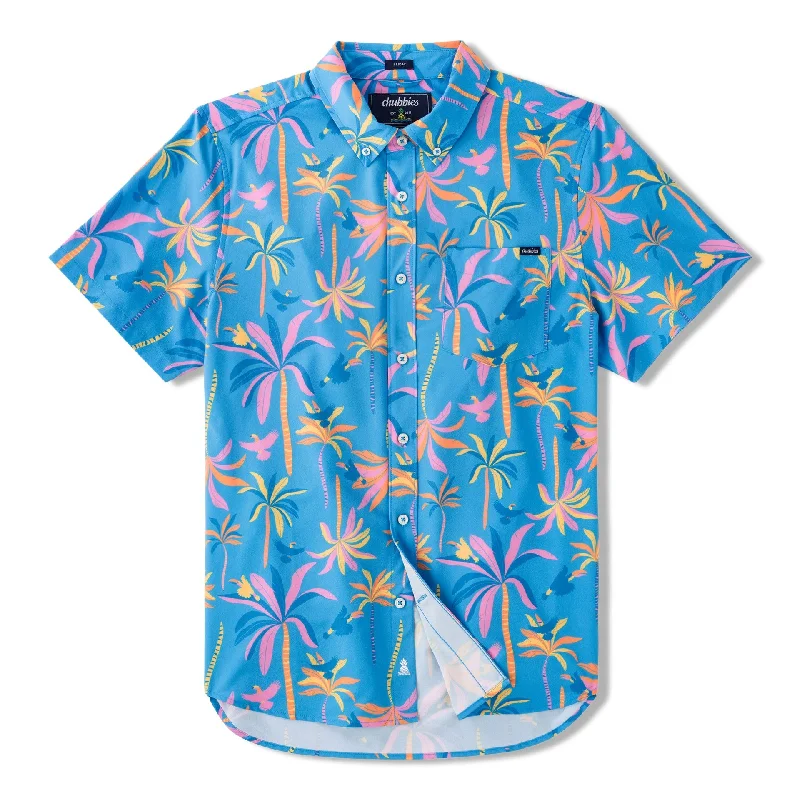 Men's Skinny-Fit Shirts for a Trendy LookChubbies The Palms on Palm Performance Short Sleeve Sport Shirt - Bright Blue Men's Skinny-Fit Shirts for a Trendy LookChubbies The Palms on Palm Performance Short Sleeve Sport Shirt - Bright Blue