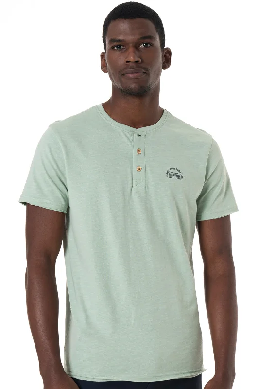 Men's Shirts with Abstract DesignsHenley T-Shirt _ 151840 _ Sage