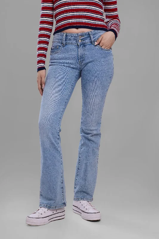 Men's Jeans with Elastic WaistbandsJeans taille base jambe évasée - Femme