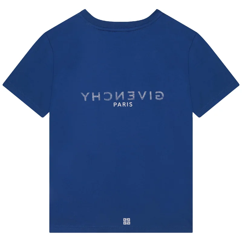 Men's Shirts for FishingBlue Cotton Logo T-Shirt