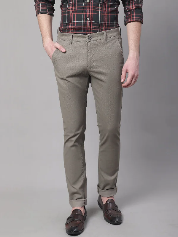Men's Pants with Graphic PrintsMen's Casual Flat front Light Olive Green  Trousers