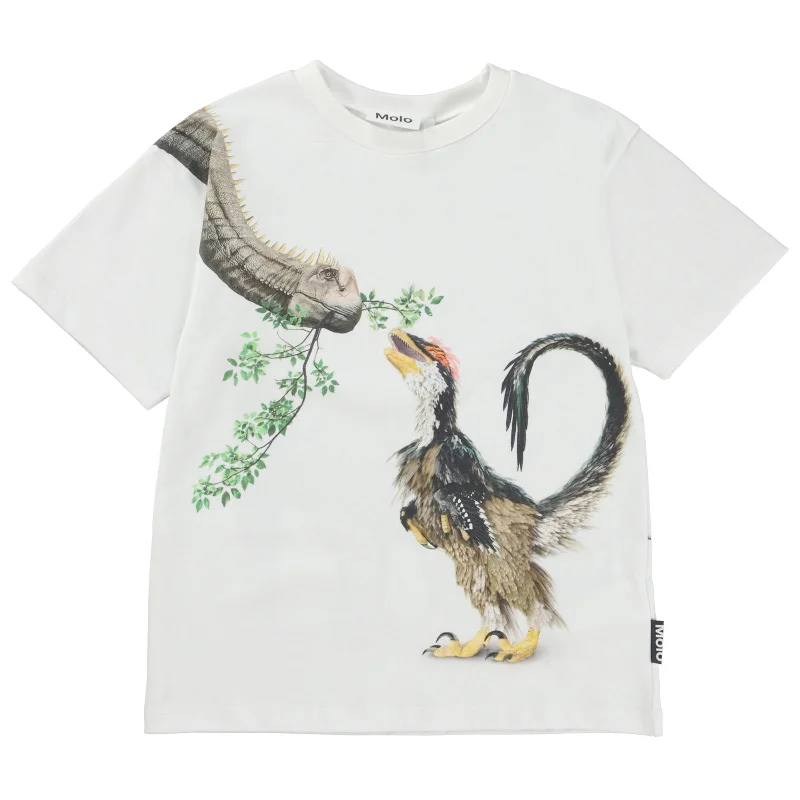 Breathable Men's Mesh TopsWhite Rillo Dino Meeting T-Shirt