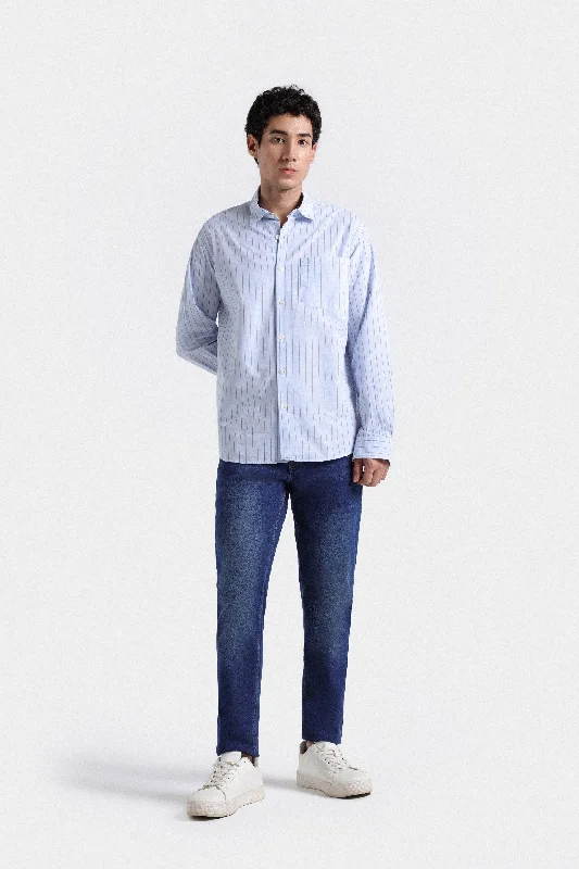 Men's Wingtip-Collar Shirts for a Classic TouchVertical Striped Shirt