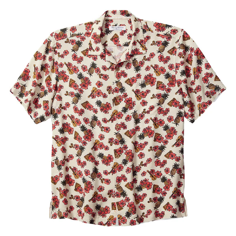 Men's Bold-Color Shirts for a Statement PieceTommy Bahama Veracruz Cay Ukelele Blooms Camp Shirt - Bleached Sand Men's Bold-Color Shirts for a Statement PieceTommy Bahama Veracruz Cay Ukelele Blooms Camp Shirt - Bleached Sand