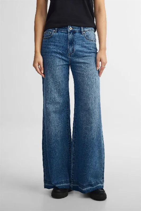 Men's Ripped JeansJeans taille haute jambe large - Femme