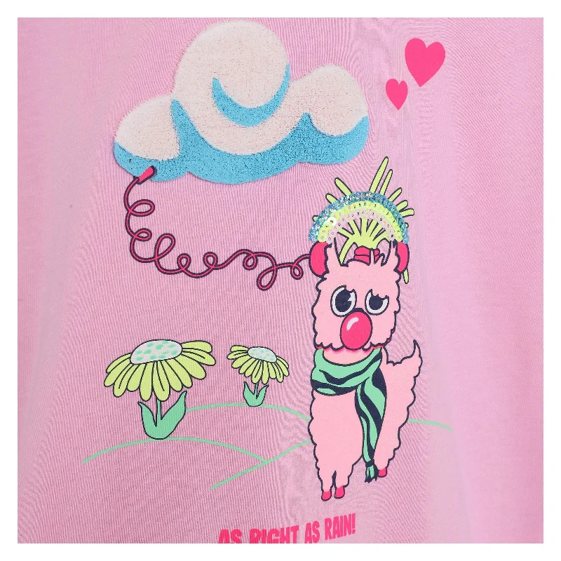 Men's Shirts with Contrast CollarsPink Llama Graphic T-Shirt