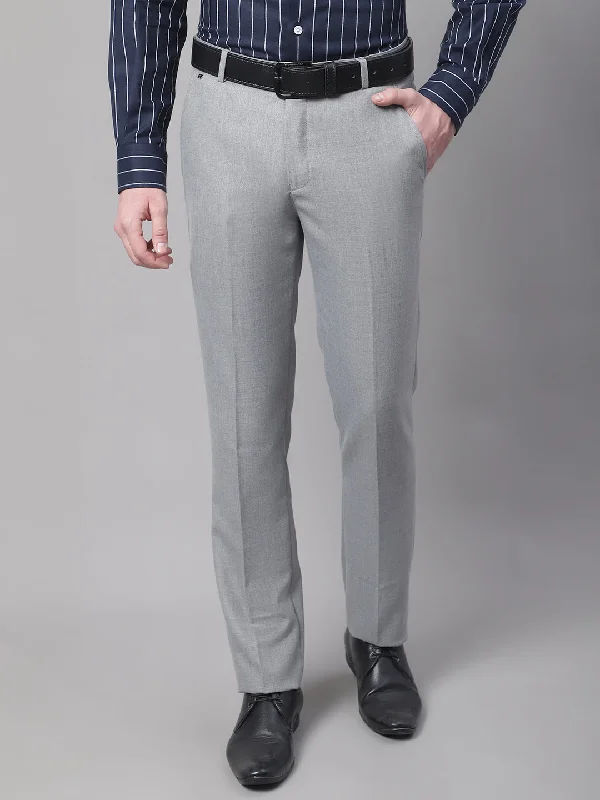 Men's Pants with Stretchable Fabric for FlexibilityMen's Formal Flat front Grey Trousers Men's Pants with Stretchable Fabric for FlexibilityMen's Formal Flat front Grey Trousers