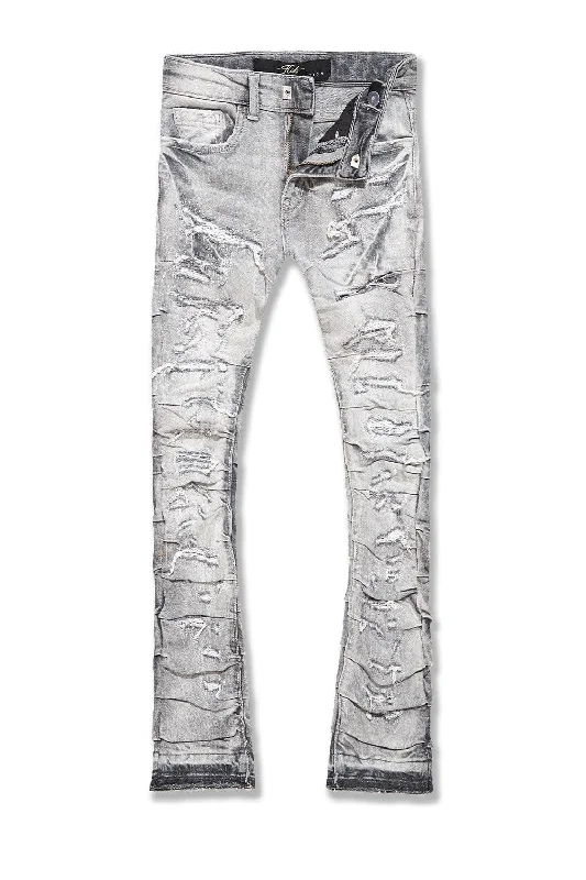 Durable Men's JeansKids Stacked Ripple Effect Denim (Arctic Grey)