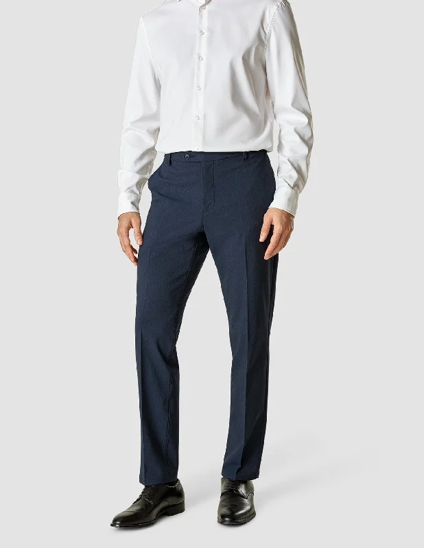 Men's Work Pants for Durability and ComfortEssential Suit Pants Slim Navy Melange
