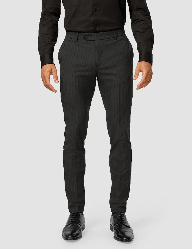 Men's Pants with Moisture-Wicking PropertiesEssential Suit Pants Slim Asphalt Pinstripe Men's Pants with Moisture-Wicking PropertiesEssential Suit Pants Slim Asphalt Pinstripe