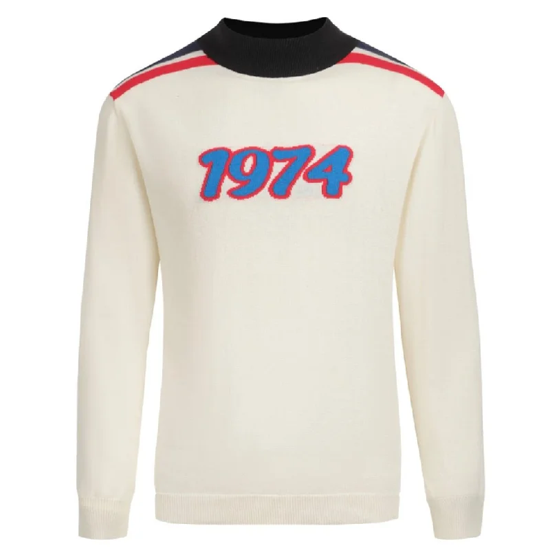 Men's Shirts with Moisture-Wicking FabricMen's vintage white apricot 1974 turtleneck knit tee