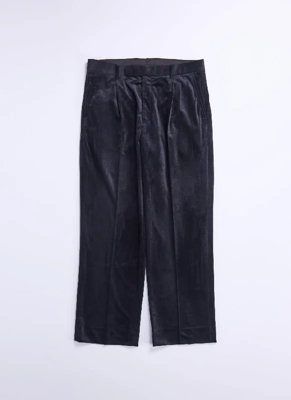 Men's Pants with Functional PocketsMicro Polyester Velour Twill Suit Pants
