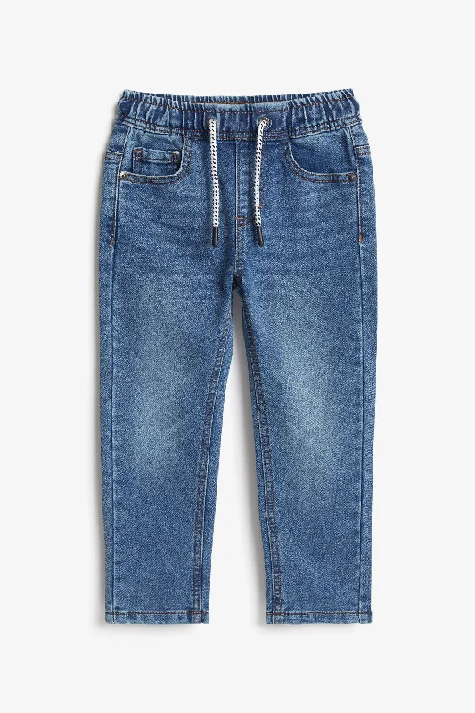 High-Waisted Bootcut Men's JeansJeans twill taille élastique - Enfant garçon