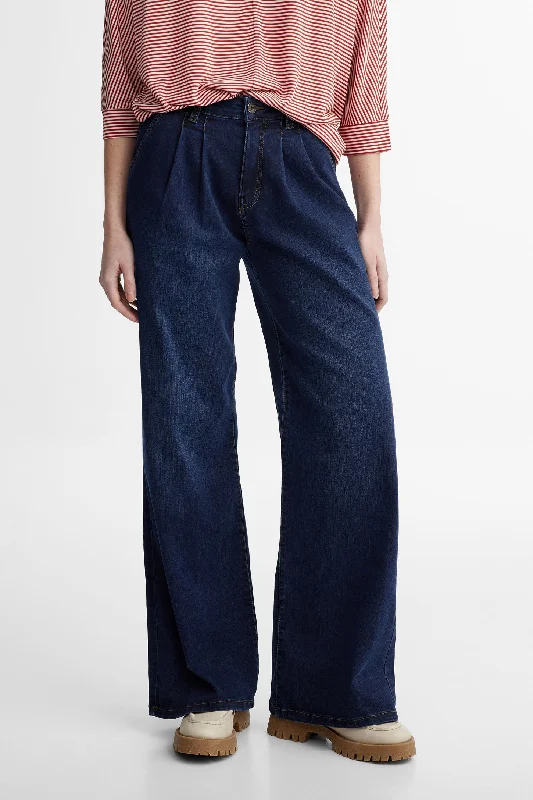 Casual Ripped Men's JeansJeans taille haute jambe large en Lyocell - Femme