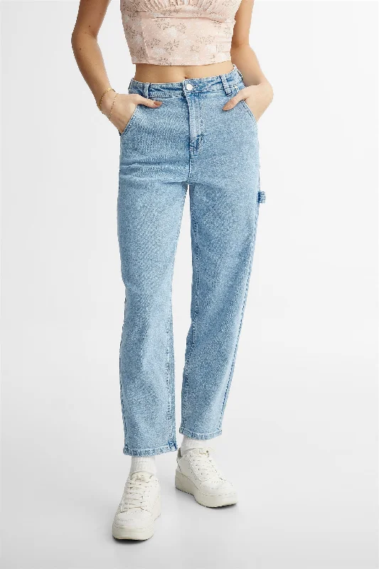 Mid-Waisted Men's JeansJeans charpentier coupe ballon - Femme