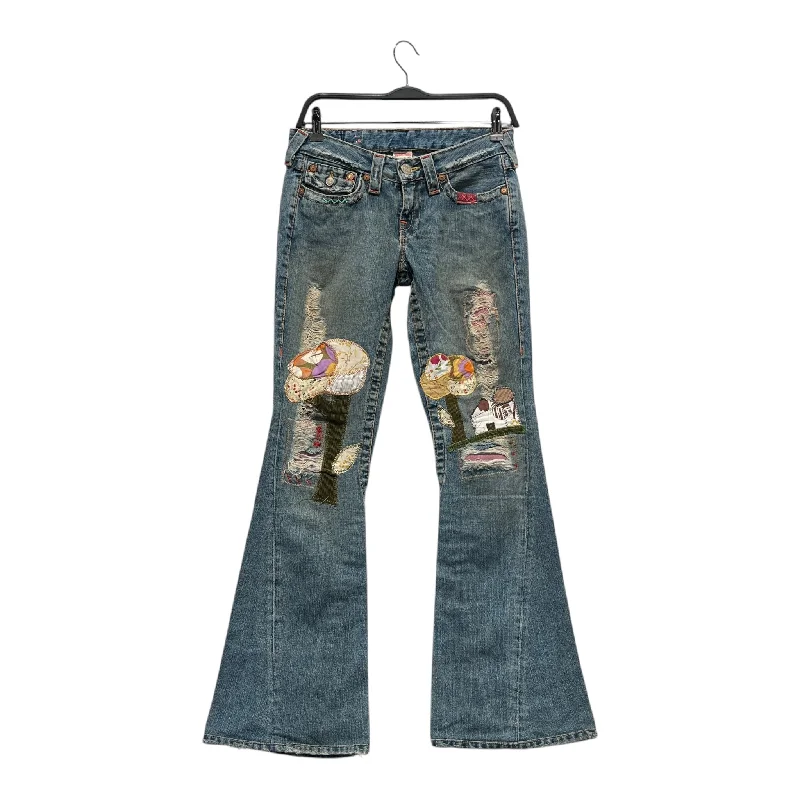 Wide-Leg Men's JeansTRUE RELIGION/Bootcut Pants/27/Floral Pattern/Denim/MLT/mushroom patchwork Wide-Leg Men's JeansTRUE RELIGION/Bootcut Pants/27/Floral Pattern/Denim/MLT/mushroom patchwork