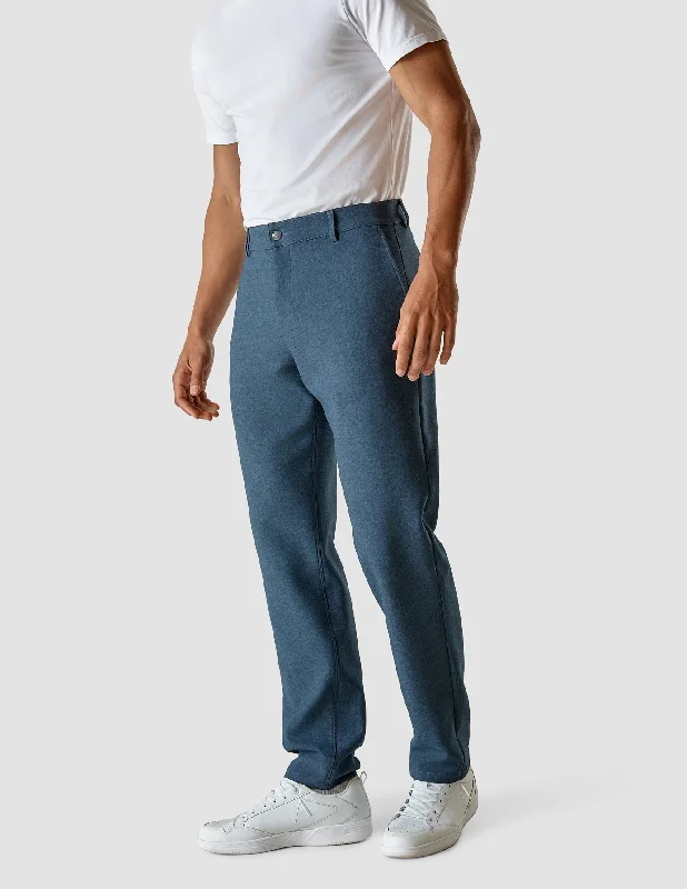 Men's Solid-Colored Pants for VersatilityHeavy Edition Pants Slim Deep Blue Melange 2.0 Men's Solid-Colored Pants for VersatilityHeavy Edition Pants Slim Deep Blue Melange 2.0