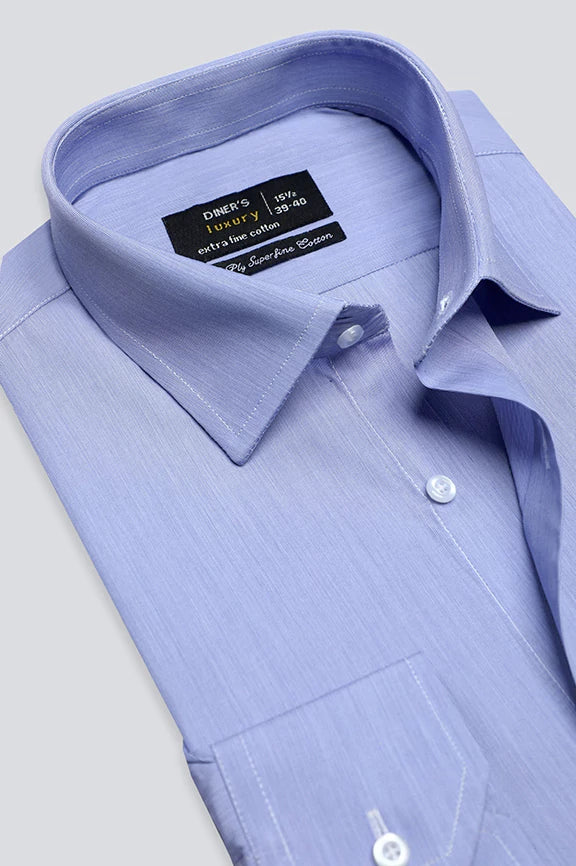 Blue Textured Formal Shirt