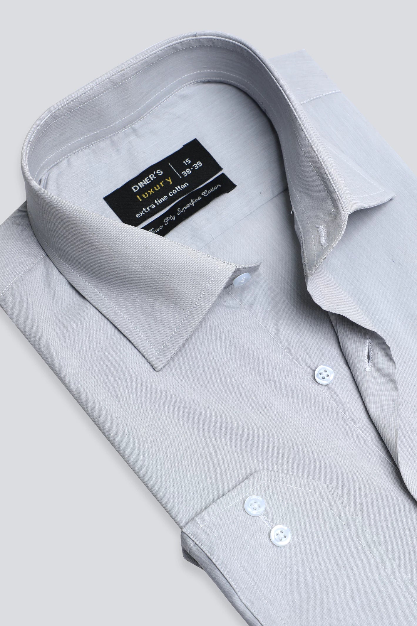 Grey Twill Textured Formal Shirt