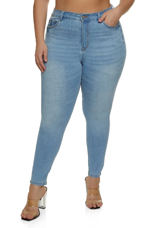 Fashion-Forward Men's JeansPlus Size WAX Push Up High Rise Skinny Jeans