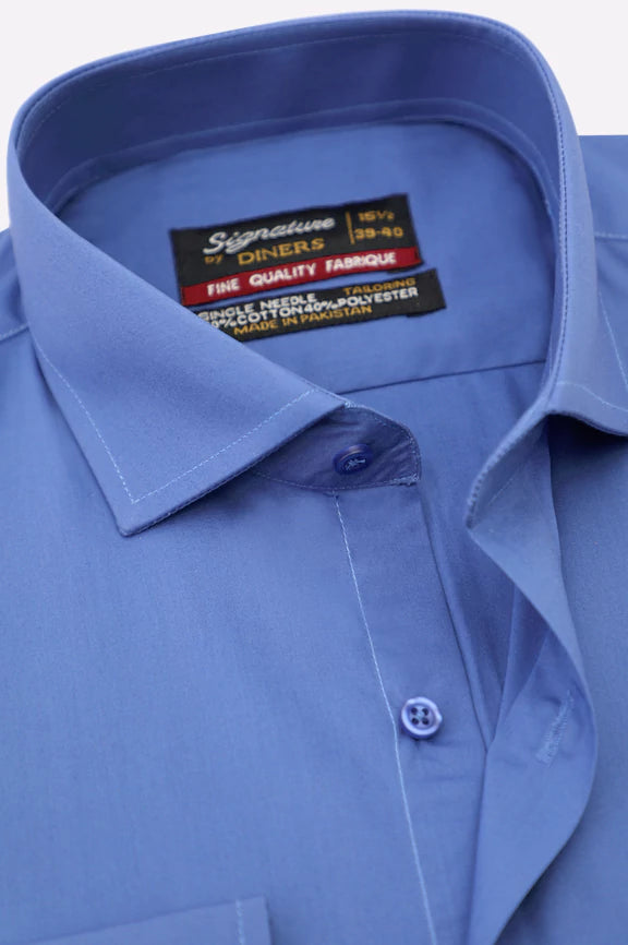 Dark Blue Plain Formal Shirt