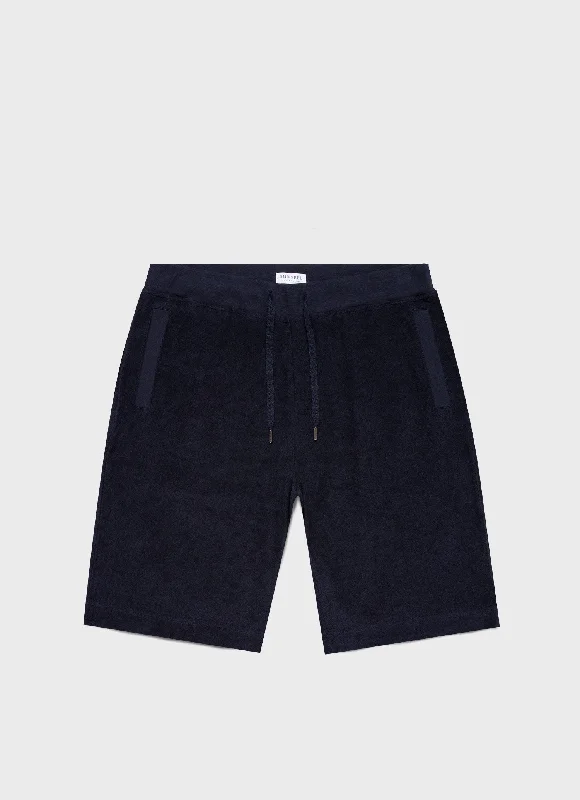 Men's Pants with Button-CuffsMen's Towelling Short in Navy