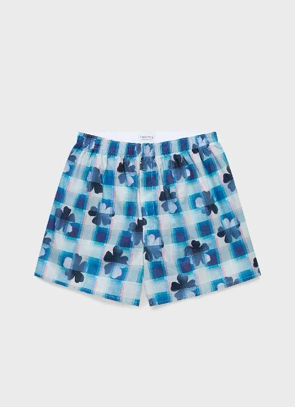 Men's Relaxed-Fit Pants for ComfortMen's Classic Boxer Shorts in Liberty Fabric in Blue Flower Men's Relaxed-Fit Pants for ComfortMen's Classic Boxer Shorts in Liberty Fabric in Blue Flower