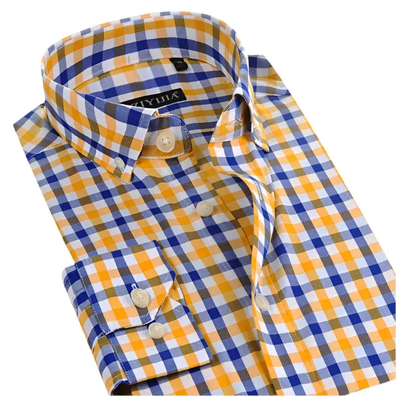 Men's Pattern-Clashing Shirts for Bold FashionMen's Cotton Big Box Checkered Shirt
