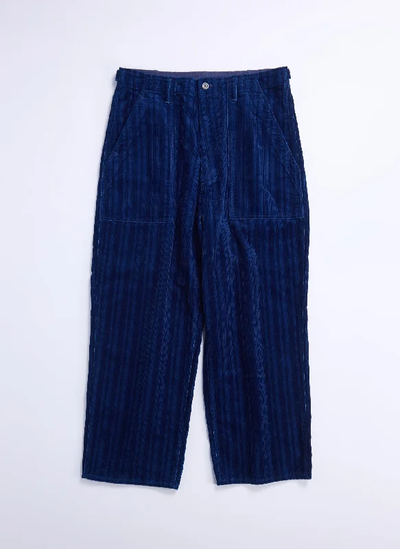 Men's Pants with Turn-Up CuffsIndigo Cotton Corduroy Baker Pants