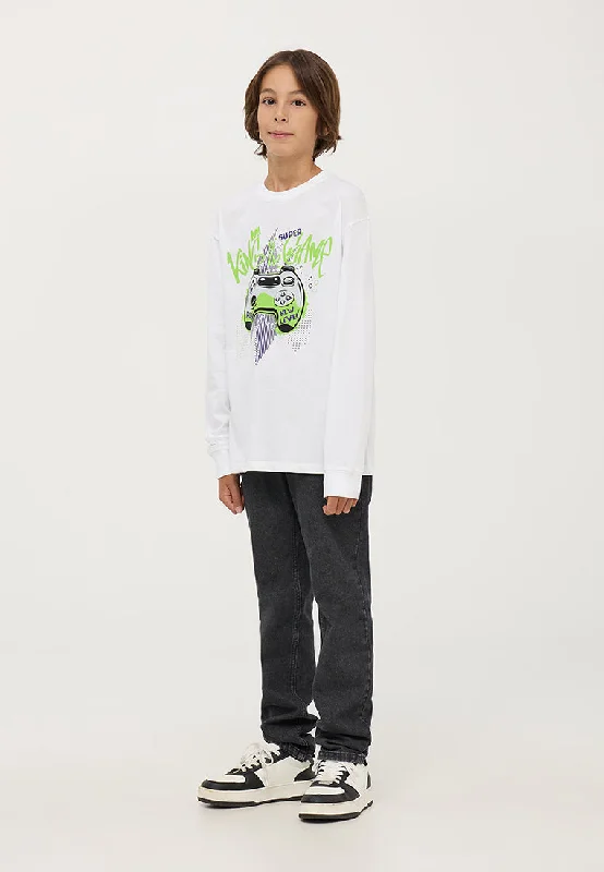 Men's Shirts with Surplice HemlinesBoys Long-sleeved T-shirt