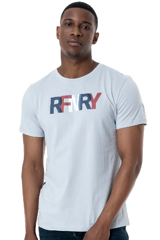 Men's Shirts with Velcro ClosuresBranded T-Shirt _ 152127 _ Light Blue
