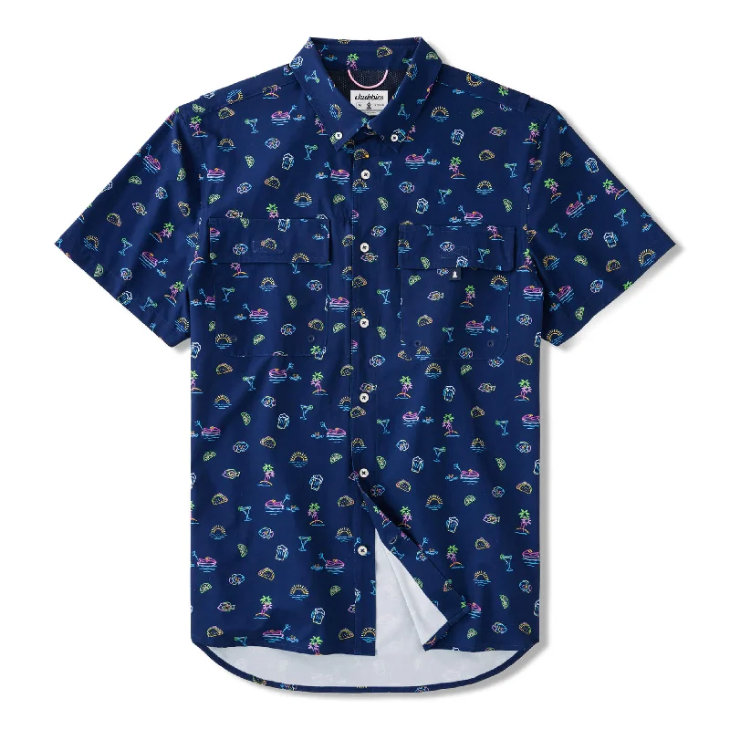 Men's Spread-Collar Shirts for a Bold StatementChubbies The Margarita Monday Short Sleeve Sport Shirt - Navy Men's Spread-Collar Shirts for a Bold StatementChubbies The Margarita Monday Short Sleeve Sport Shirt - Navy