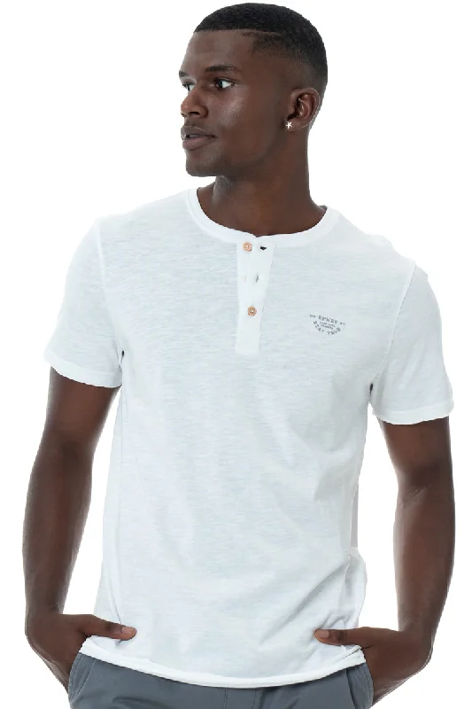 Men's Shirts with Convertible CollarsHenley T-Shirt _ 146764 _ White