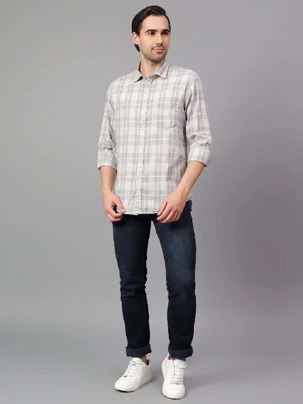 Men's Polo Shirts for Sports and Casual WearMen's Grey Checked Full Sleeve Casual Shirt Men's Polo Shirts for Sports and Casual WearMen's Grey Checked Full Sleeve Casual Shirt