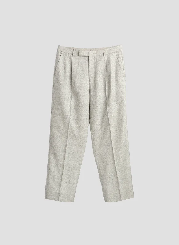 Men's Pants with Elastic CuffsMarzotto Organic Wool Pleated Suit Pants